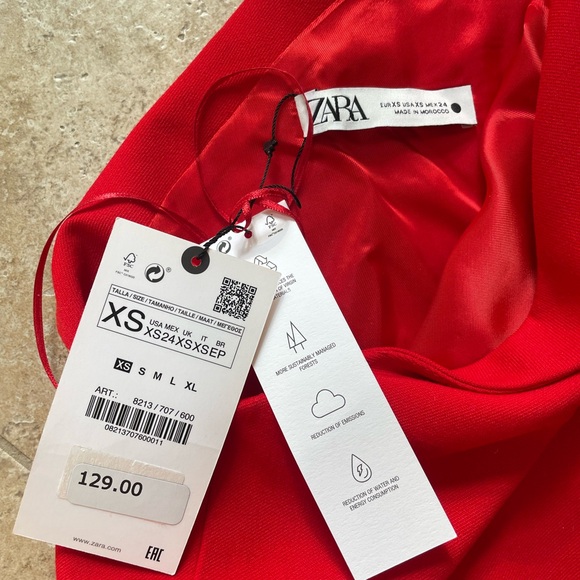 ZARA NWT Elegant Red One-Shoulder blazer Dress - Picture 4 of 6